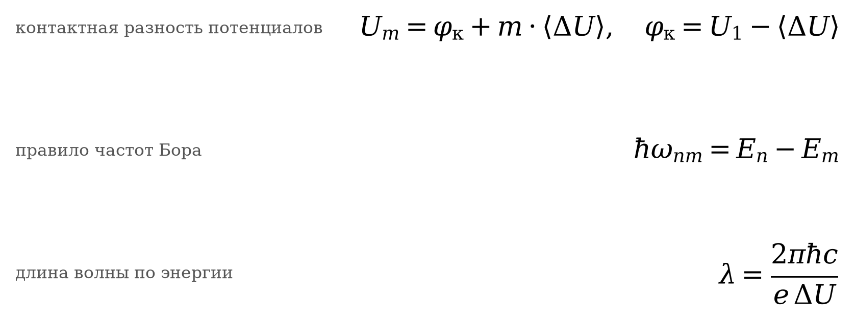 Дополнительные формулы